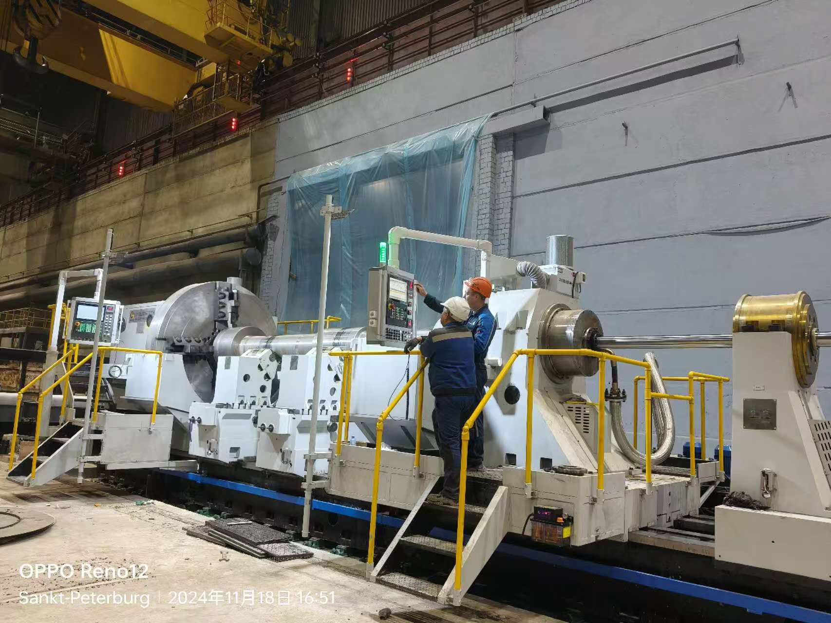 23m CNC lathe OD turning in customer factory